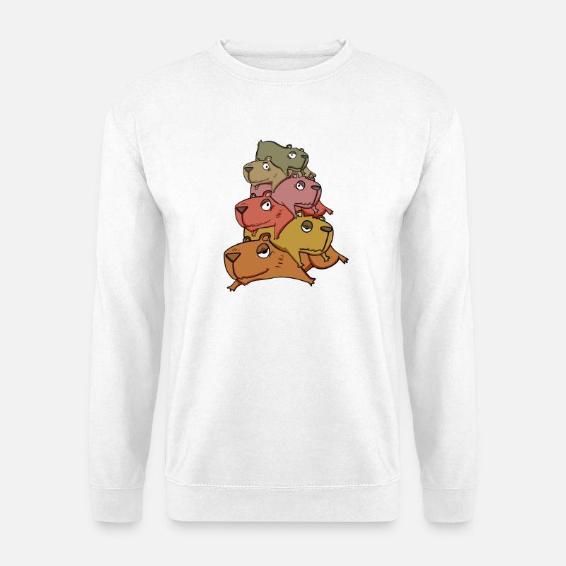 Capybara pile capybara - Sweat-shirt Unisexe - blanc