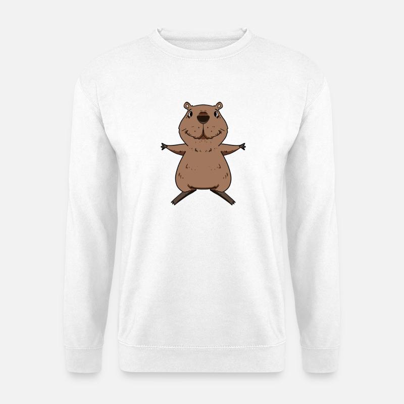 Capybara Wasserschwein Motiv - Unisex Pullover - Weiß