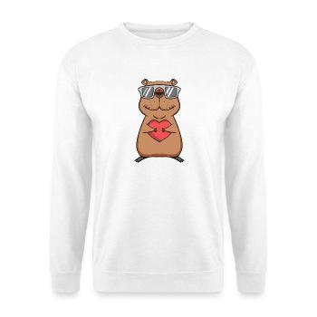Capybara capybara heart motif - Unisex Sweatshirt - white - Front