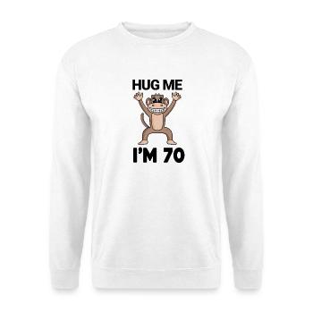 70 ans - 70 ans - câlin - Sweat-shirt Unisexe - blanc - Devant