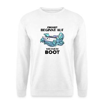 Boote Motorboot - Unisex Pullover - Weiß - Vorne