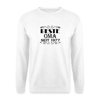 Beste Oma seit 1977 - Oma Geschenk - Unisex Pullover - Weiß - Vorne