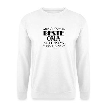 Beste Oma seit 1975 - Oma Geschenk - Unisex Pullover - Weiß - Vorne