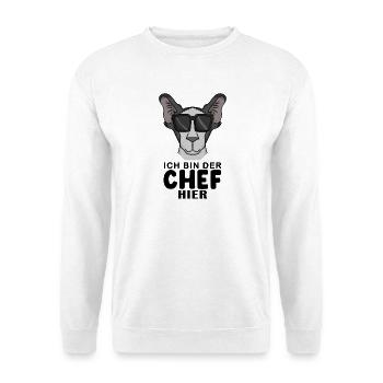 coole Katze - Orientalisch Kurzhaar Katze - Chef - Unisex Pullover - Weiß - Vorne