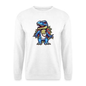 Urban Dino Streetwear Illustration - Unisex Pullover - Weiß - Vorne