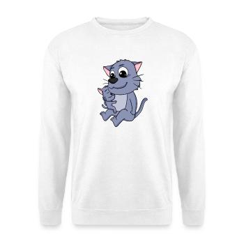 Cat Family - Cat with Baby - Unisex Sweatshirt - white - Front