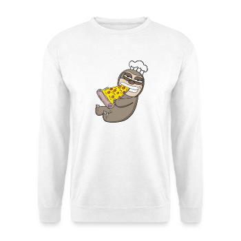 Gourmet Sloth Pizza - Unisex Sweatshirt - white - Front