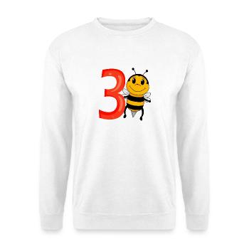 3 anniversaire 3 ans avec motif animal - trois - Sweat-shirt Unisexe - blanc - Devant