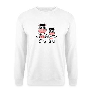 Cow Family - Cow with Baby - Cow Motif - Unisex Sweatshirt - white - Front