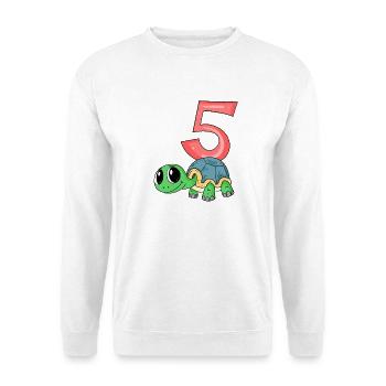 5 Birthday 5 years old with animal motif - five - Unisex Sweatshirt - white - Front