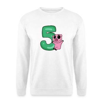 5 Birthday 5 years old with animal motif - five - Unisex Sweatshirt - white - Front