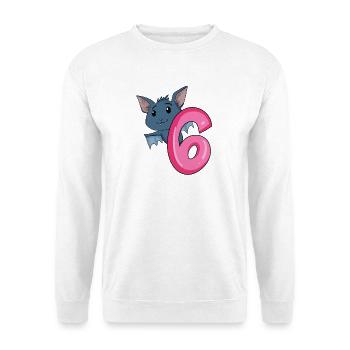 6 Birthday 6 years old with animal motif - six - Unisex Sweatshirt - white - Front