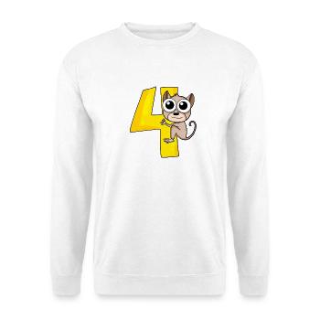 4 ans 4 ans avec motif animal - quatre - Sweat-shirt Unisexe - blanc - Devant