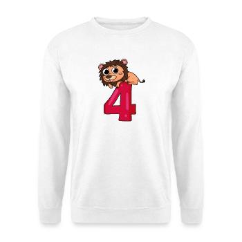 4 ans 4 ans avec motif animal - quatre - Sweat-shirt Unisexe - blanc - Devant