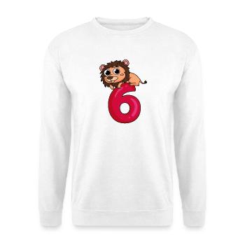 6 Birthday 6 years old with animal motif - six - Unisex Sweatshirt - white - Front