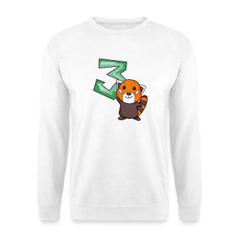 3ème anniversaire Motif Red Panda - trois ans - Sweat-shirt Unisexe - blanc - Devant