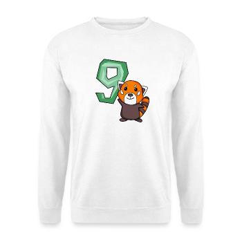 9th Birthday Motif Red Panda - Nine Years Old - Unisex Sweatshirt - white - Front