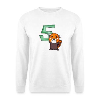 5th Birthday Motif Red Panda - five years old - Unisex Sweatshirt - white - Front