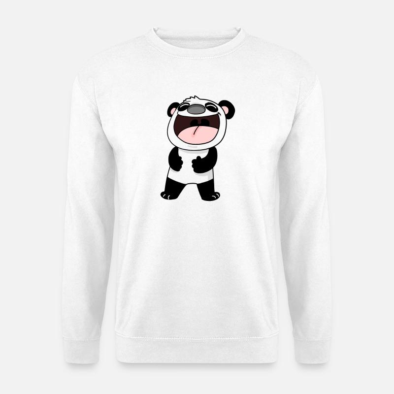 Lachender Panda - Unisex Pullover - Weiß