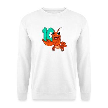 10th birthday motif lobster - ten years - Unisex Sweatshirt - white - Front
