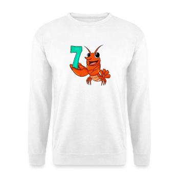 7th Birthday Motif Lobster - seven years - Unisex Sweatshirt - white - Front