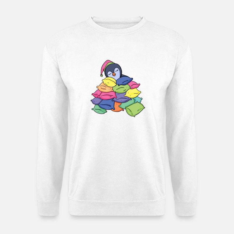 Schlafender Pinguin - Unisex Pullover - Weiß