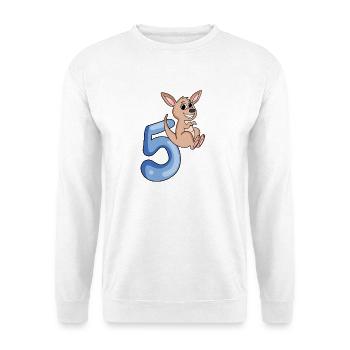 5th birthday motif kangaroo - five years - Unisex Sweatshirt - white - Front