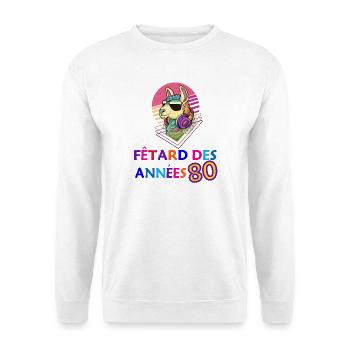 Lama Fêtard des 80's année anniversaire groove - Sweat-shirt Unisexe - blanc - Devant