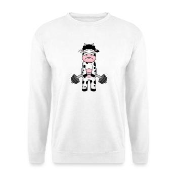 Kuh Fitness Motivation Gym Geschenk - Unisex Pullover - Weiß - Vorne