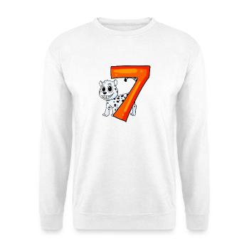 7th Birthday Motif Snow Leopard - Seven Years - Unisex Sweatshirt - white - Front