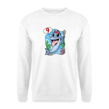 9. Geburtstag Motiv Hai Pirat - neun Jahre - Unisex Pullover - Weiß - Vorne