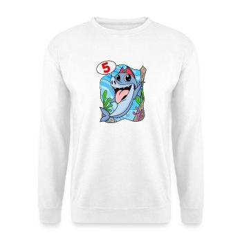 5th Birthday Motif Shark Pirate - Five Years - Unisex Sweatshirt - white - Front