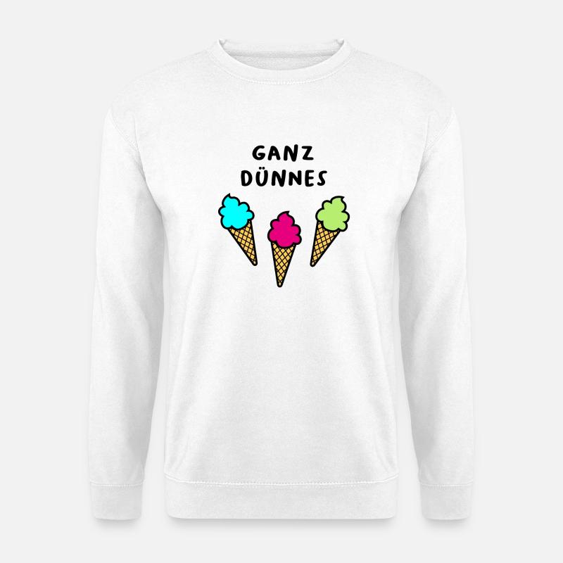 Ganz dünnes Eis coole lustige Sprüche Quote Sommer - Unisex Pullover - Weiß