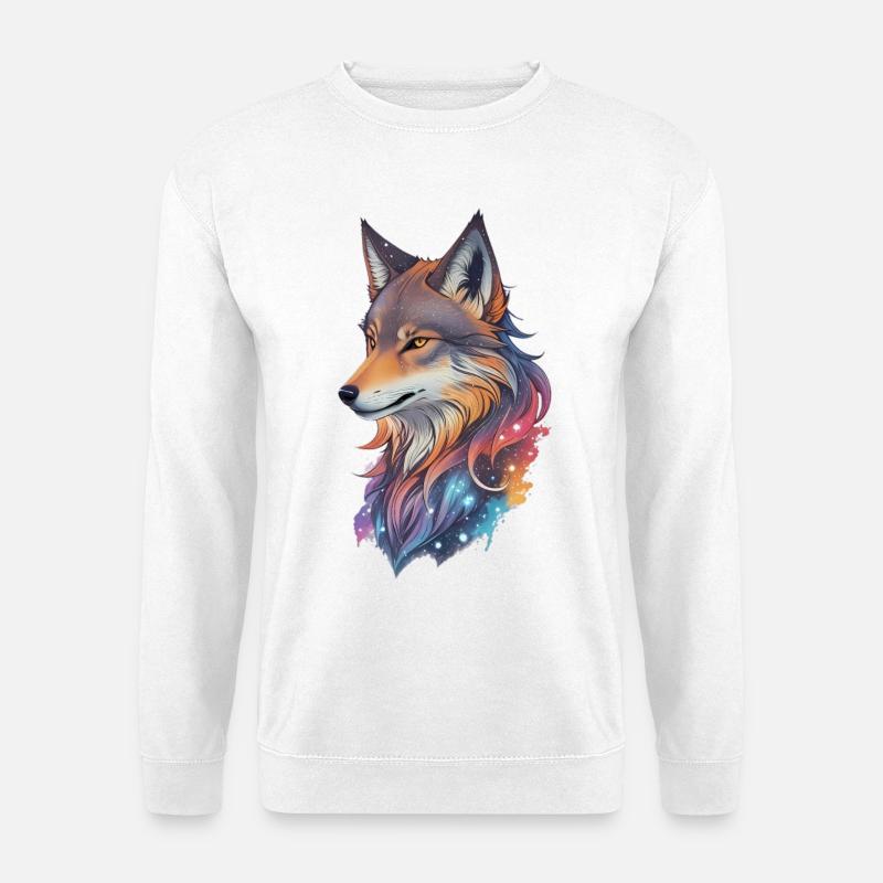 Wolf - Unisex Pullover - Weiß