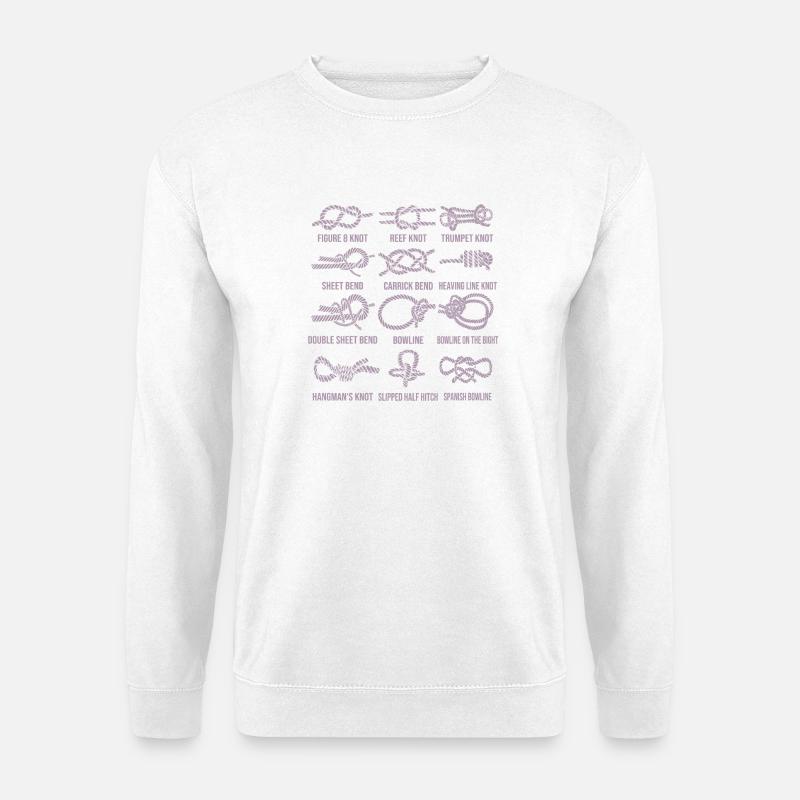Segeln Segelboot Segelknoten Knotenkunde - Unisex Pullover - Weiß