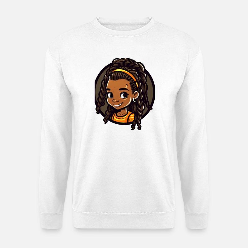Lebendige Kinderportrait Illustration - Unisex Pullover - Weiß