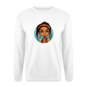 Afro Schwarz Kind Junge Mädchen Ethno Geschenkidee - Unisex Pullover - Weiß - Vorne