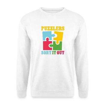 Puzzlers sort it out - Unisex Pullover - Weiß - Vorne