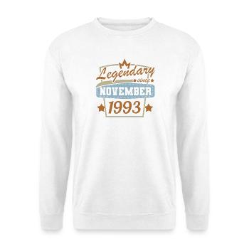 legendary since November 1993 retro birthday - Unisex Sweatshirt - white - Front