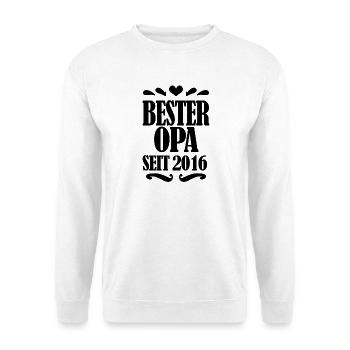 Bester Opa seit 2016 - Opa Geschenkidee - Unisex Pullover - Weiß - Vorne