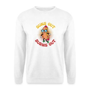 Suns out burns out - Unisex Pullover - Weiß - Vorne