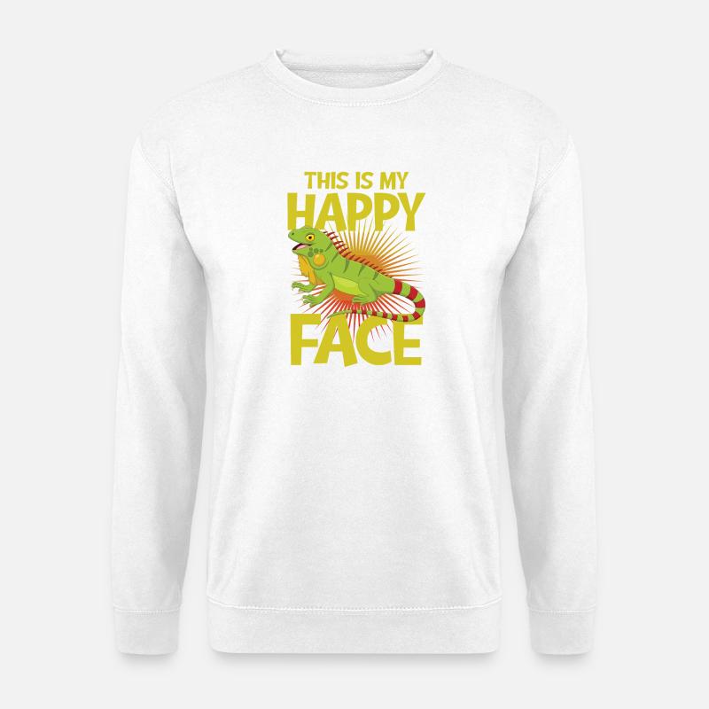 This is my happy face iguana - Unisex Pullover - Weiß