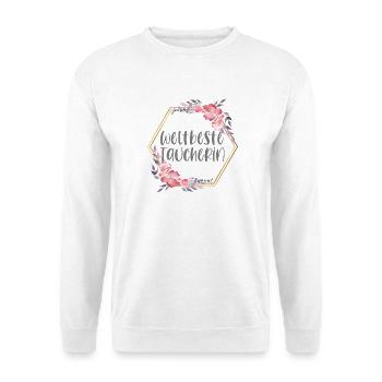 Taucherin Tauchen Wasser Geschenk - Unisex Pullover - Weiß - Vorne
