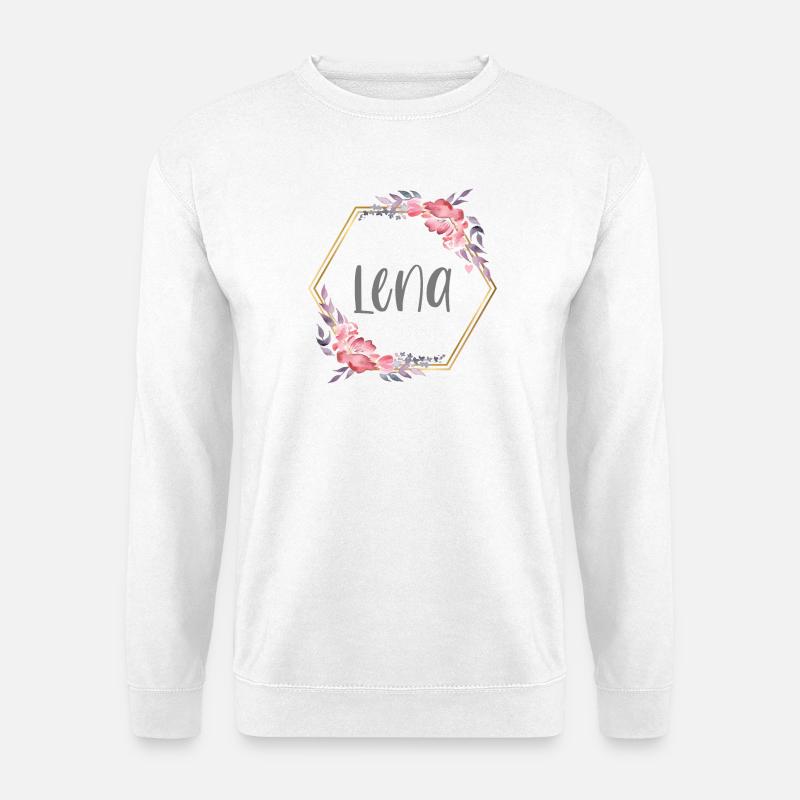 Lena Mädchen Name Baby Geschenk - Unisex Pullover - Weiß