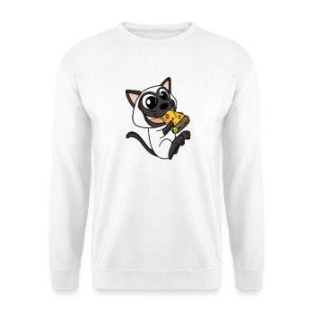 Siamese Cat Cat Pizza - Unisex Sweatshirt - white - Front
