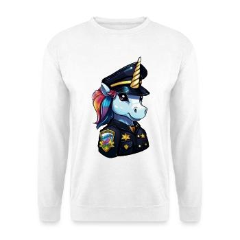 Police de la licorne - Sweat-shirt Unisexe - blanc - Devant