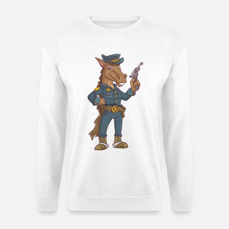 Polizei Pferd - Unisex Pullover - Weiß