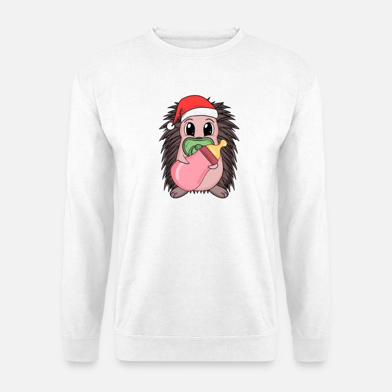 Hérisson bébé Noël - Sweat-shirt Unisexe - blanc