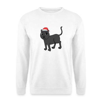 Schwarzer Panther Weihnachten - Unisex Pullover - Weiß - Vorne