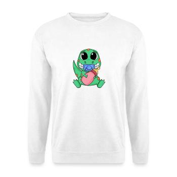 Baby Dino Motiv - Unisex Pullover - Weiß - Vorne